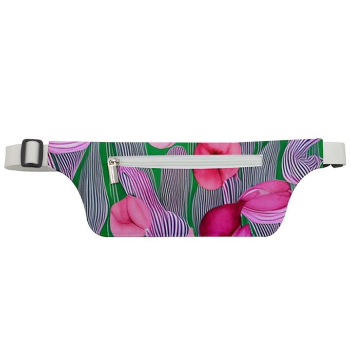 Mysterious And Enchanting Watercolor Flowers Active Waist Bag