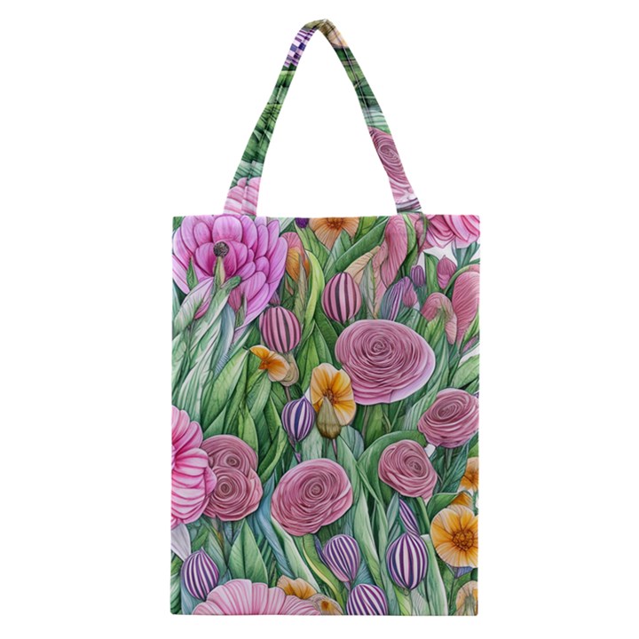 Delicate And Dazzling Watercolor Flowers Classic Tote Bag