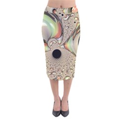 Fractal Background Pattern Texture Abstract Design Abstract Velvet Midi Pencil Skirt