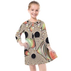 Fractal Background Pattern Texture Abstract Design Abstract Kids  Quarter Sleeve Shirt Dress