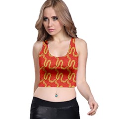 Background Ornamental Pattern Abstract Seamless Racer Back Crop Top