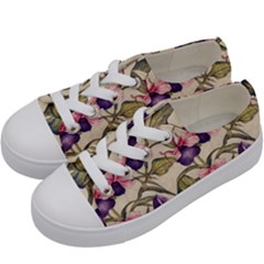 Flowers Pattern Decorative Wallpaper Scrapbooking Kids  Low Top Canvas Sneakers