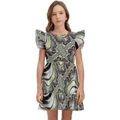 Fractal Background Pattern Texture Abstract Design Art Kids  Winged Sleeve Dress