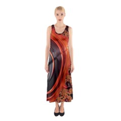 Fractal Background Pattern Texture Abstract Design Sleeveless Maxi Dress