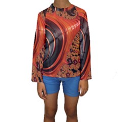 Fractal Background Pattern Texture Abstract Design Kids  Long Sleeve Swimwear
