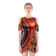 Fractal Background Pattern Texture Abstract Design Shoulder Cutout One Piece Dress