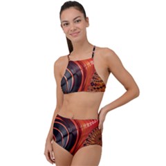 Fractal Background Pattern Texture Abstract Design High Waist Tankini Set by Ravend