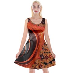 Fractal Background Pattern Texture Abstract Design Reversible Velvet Sleeveless Dress