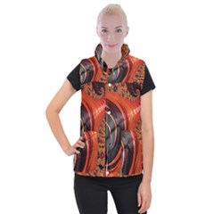 Fractal Background Pattern Texture Abstract Design Women s Button Up Vest