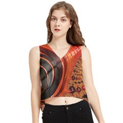 Fractal Background Pattern Texture Abstract Design V-neck Cropped Tank Top