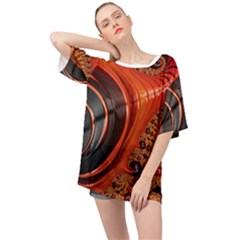 Fractal Background Pattern Texture Abstract Design Oversized Chiffon Top