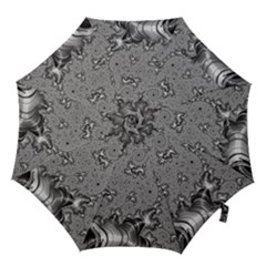 Fractal Background Pattern Texture Abstract Design Silver Hook Handle Umbrellas (large)