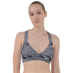Fractal Background Pattern Texture Abstract Design Silver Sweetheart Sports Bra