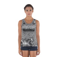 Fractal Background Pattern Texture Abstract Design Silver Sport Tank Top 