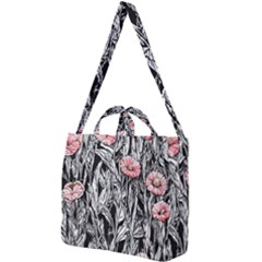 Luxurious Watercolor Flowers Square Shoulder Tote Bag