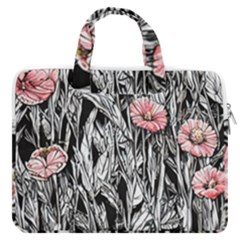 Luxurious Watercolor Flowers Macbook Pro 16  Double Pocket Laptop Bag  by GardenOfOphir