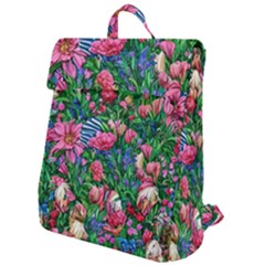 Dazzling Watercolor Flowers Flap Top Backpack by GardenOfOphir