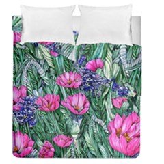 Cherished Watercolor Flowers Duvet Cover Double Side (queen Size) by GardenOfOphir