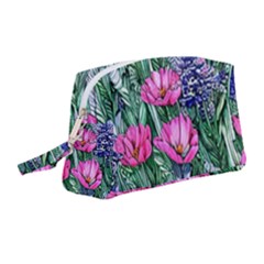 Cherished Watercolor Flowers Wristlet Pouch Bag (medium) by GardenOfOphir