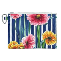 Charming And Cheerful Watercolor Flowers Canvas Cosmetic Bag (xl) by GardenOfOphir