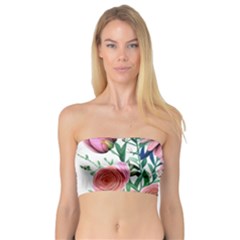 Captivating And Celestial Watercolor Flowers Bandeau Top by GardenOfOphir