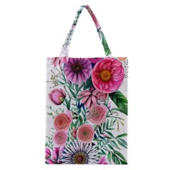 Captivating And Celestial Watercolor Flowers Classic Tote Bag