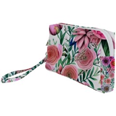 Captivating And Celestial Watercolor Flowers Wristlet Pouch Bag (small) by GardenOfOphir