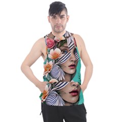 Whimsy Lady Combined Watercolor Flowers Men s Sleeveless Hoodie by GardenOfOphir