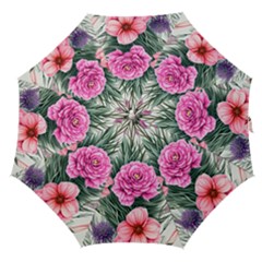 Color-infused Watercolor Flowers Straight Umbrellas