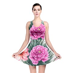 Color-infused Watercolor Flowers Reversible Skater Dress by GardenOfOphir