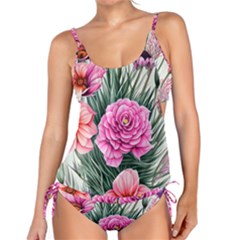 Color-infused Watercolor Flowers Tankini Set