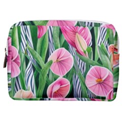 Classy Watercolor Flowers Make Up Pouch (medium) by GardenOfOphir
