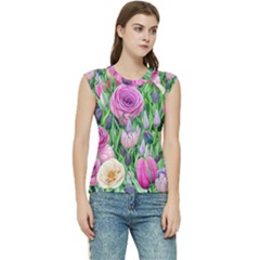 Classic Watercolor Flowers Women s Raglan Cap Sleeve Tee by GardenOfOphir