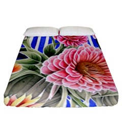 Choice Watercolor Flowers Fitted Sheet (california King Size) by GardenOfOphir