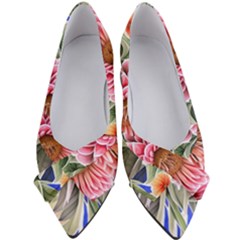 Choice Watercolor Flowers Women s Bow Heels by GardenOfOphir