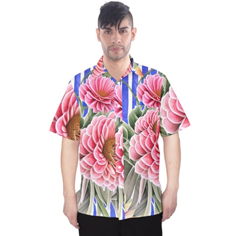 Choice Watercolor Flowers Men s Hawaii Shirt by GardenOfOphir