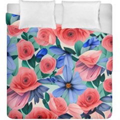 Classy Watercolor Flowers Duvet Cover Double Side (king Size) by GardenOfOphir