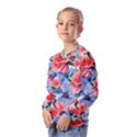 Classy Watercolor Flowers Kids  Long Sleeve Tee with Frill  View2