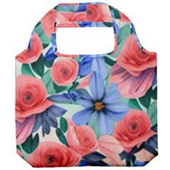 Classy Watercolor Flowers Foldable Grocery Recycle Bag by GardenOfOphir