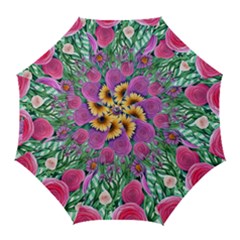 Charming Watercolor Flowers Golf Umbrellas by GardenOfOphir
