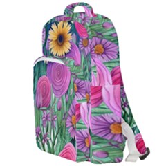 Charming Watercolor Flowers Double Compartment Backpack by GardenOfOphir