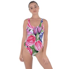 Charming Foliage – Watercolor Flowers Botanical Bring Sexy Back Swimsuit by GardenOfOphir