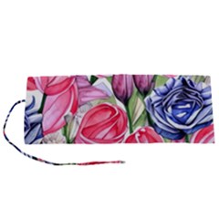 Charming Foliage – Watercolor Flowers Botanical Roll Up Canvas Pencil Holder (s) by GardenOfOphir