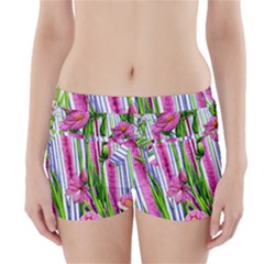 Cherished Blooms – Watercolor Flowers Botanical Boyleg Bikini Wrap Bottoms