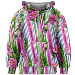 Cherished Blooms – Watercolor Flowers Botanical Kids  Zipper Hoodie Without Drawstring