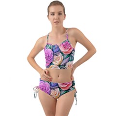 County Charm – Watercolor Flowers Botanical Mini Tank Bikini Set