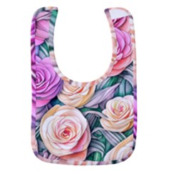 County Charm – Watercolor Flowers Botanical Baby Bib by GardenOfOphir