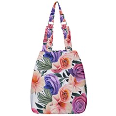 Country-chic Watercolor Flowers Center Zip Backpack by GardenOfOphir