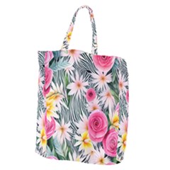 Classy And Chic Watercolor Flowers Giant Grocery Tote by GardenOfOphir