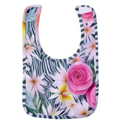 Classy And Chic Watercolor Flowers Baby Bib by GardenOfOphir